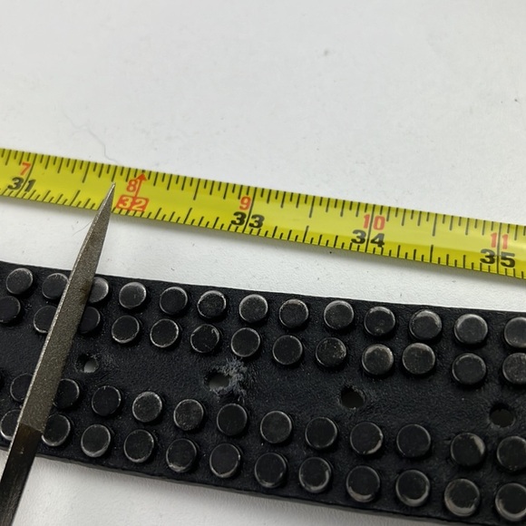 Vintage Sean John Black Leather Belt with silver Studs - Picture 7 of 9